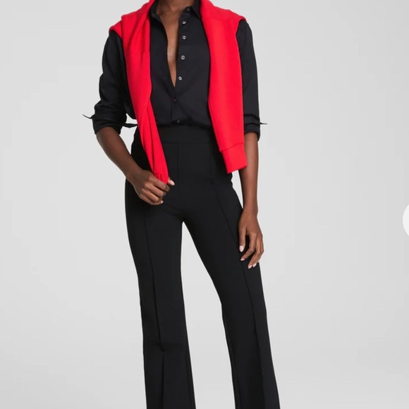 SPANX Super Smooth Pointe Flare Pant Black Excellent Size M Regular - Picture 3 of 9